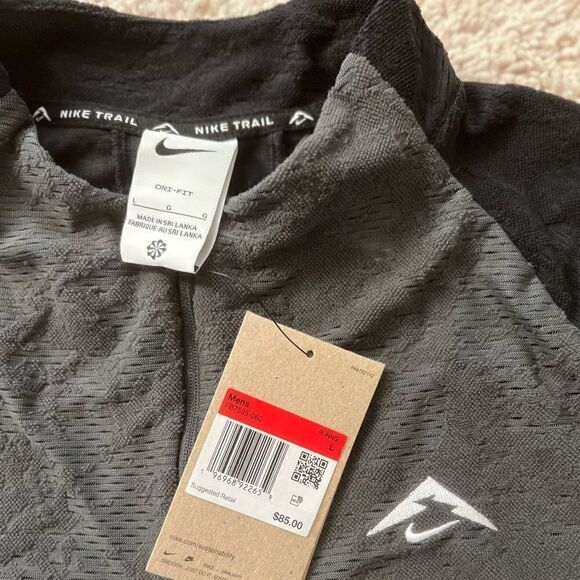Nike Trail 1/4 Zip Running Black Pullover - Picture 10 of 13